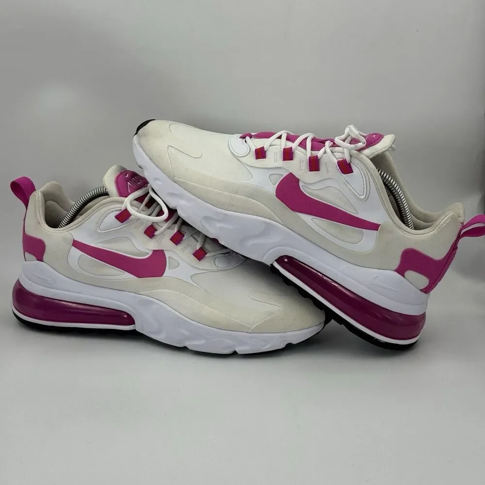 Nike Air Max 270 Unisex React Fire Pink CJ0619 100 Size 9.5Mens/11 Woman’s